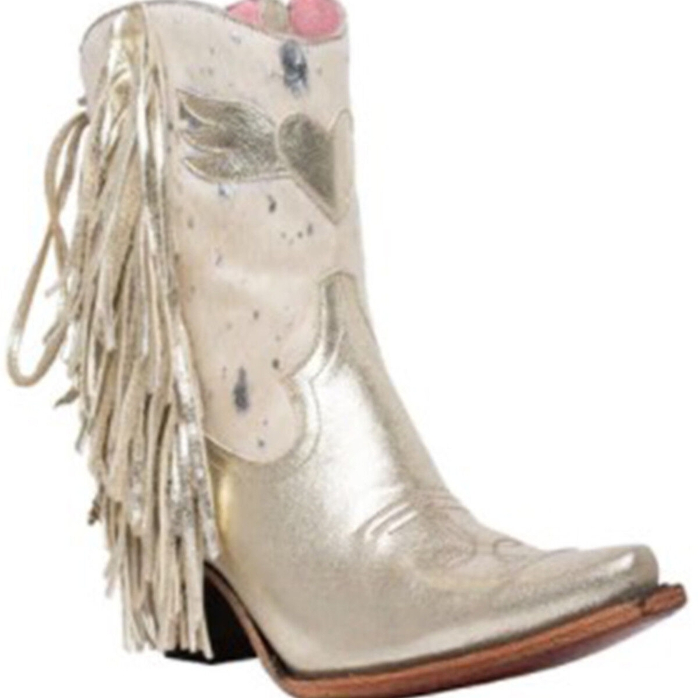 Junk Gypsy Women's Spirit Animal Ombre Gold Fringe Western Boots (8.5)